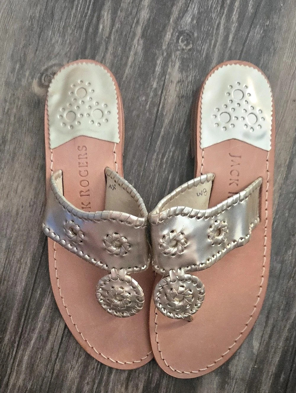 Jack Rogers Jackie Leather Sandal Brown & Gold